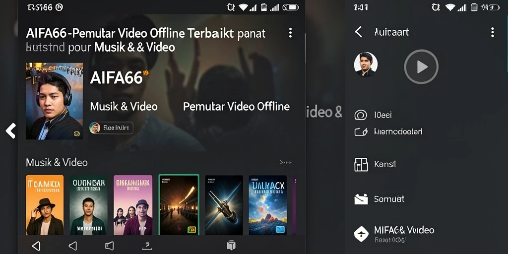 Antarmuka AIFA66 yang user-friendly untuk Pemutar Video Offline.