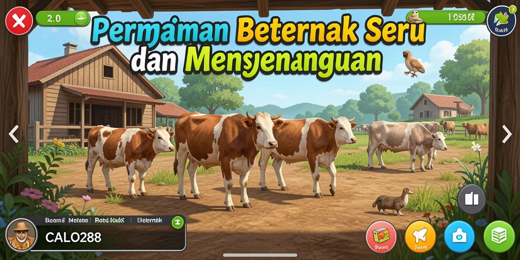 Antarmuka pengguna yang menarik dari game Beternak CALO288.