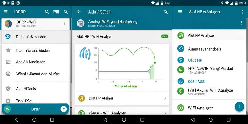 Tampilan aplikasi IDRRP dengan grafik dan informasi jaringan WiFi.