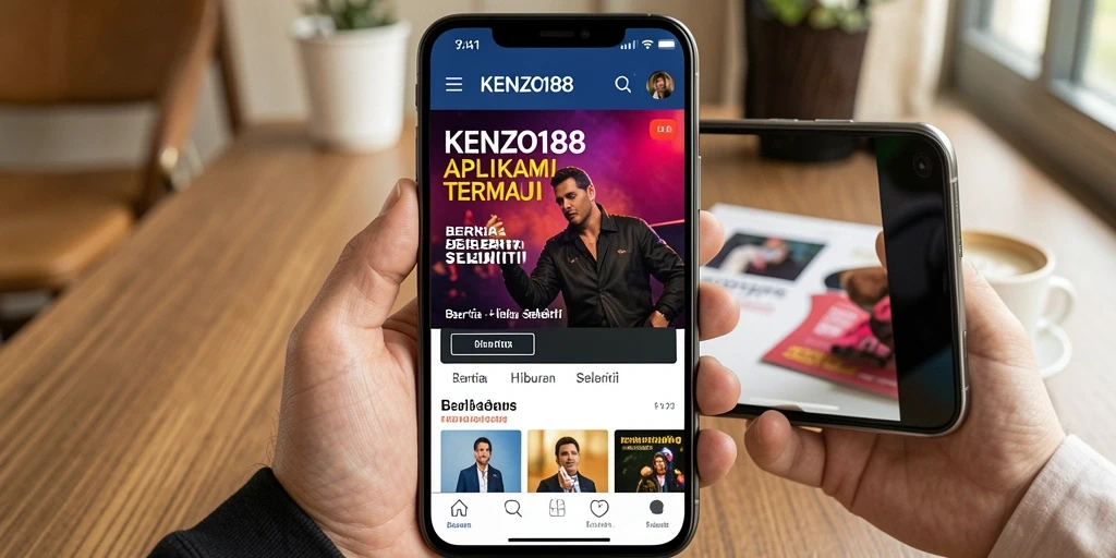 Antarmuka KENZO188 yang menarik dan mudah digunakan untuk berita selebriti.
