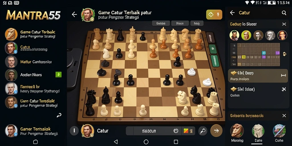 Tampilan antarmuka game Catur MANTRA55 yang menarik dan interaktif.