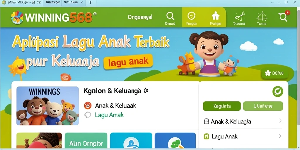 Tampilan antarmuka pengguna aplikasi WINNING568 yang ramah anak.